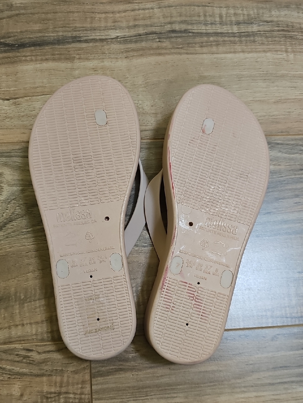 Melissa Sun Venice Platform Flip Flops / Sandals, pink, size US 8 - Picture 5 of 10